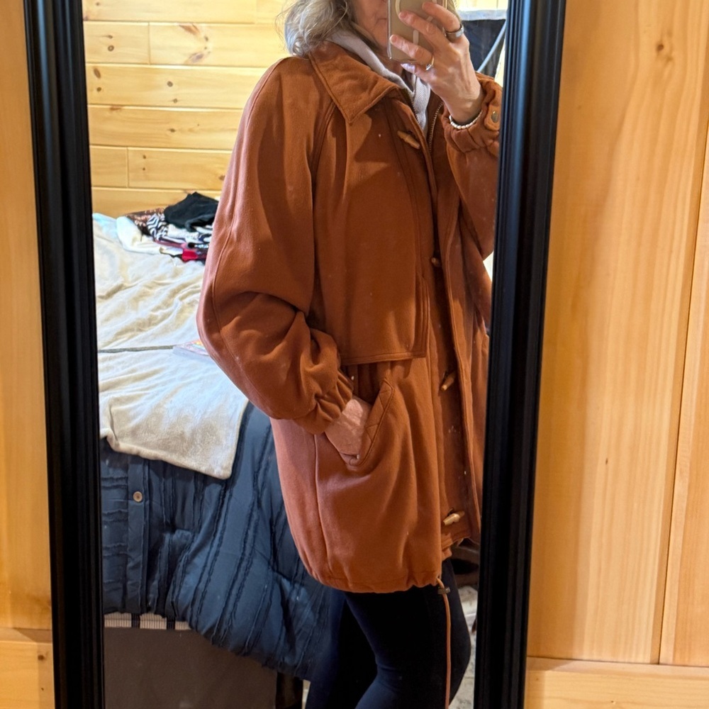 Vintage‎ Danielle Ltd. Rust Oversized Toggle Zippered Coat Jacket Women’s XS? - Picture 13 of 15